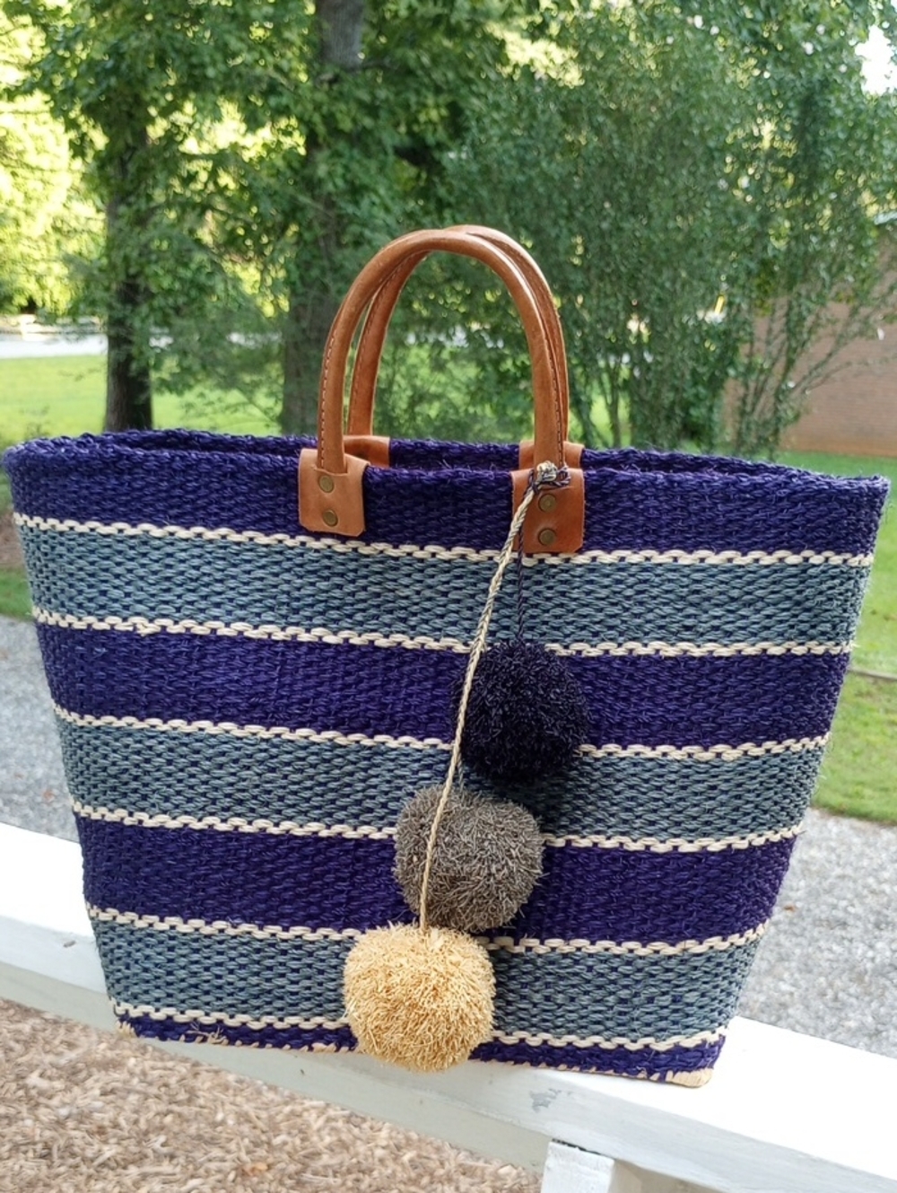 Large Raffia Hand Woven Mar Y Sol Tote Bag